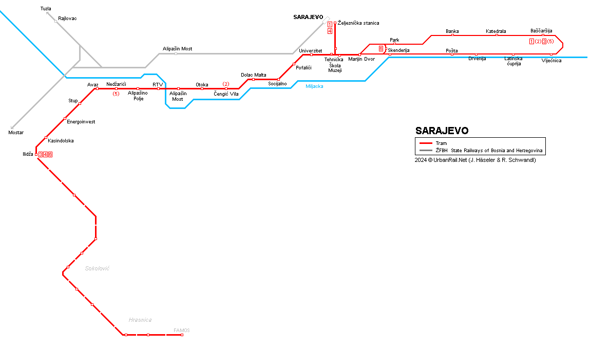 sarajevo metro map