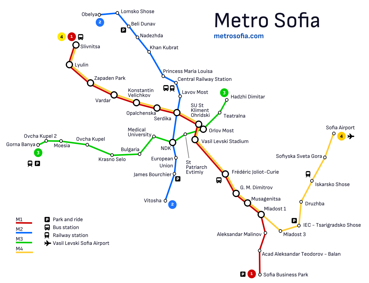 sofia metro map